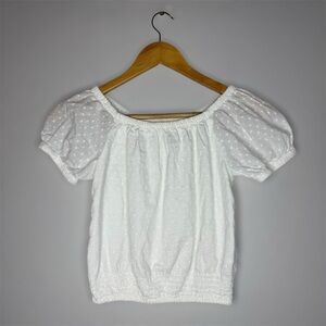 Cat & Jack White Puff Sleeve Blouse Size M (8) Girls
